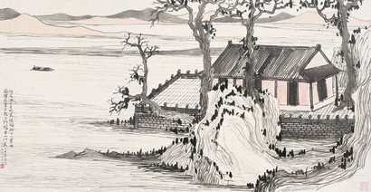 林海锺 洞庭泛舟 镜心
